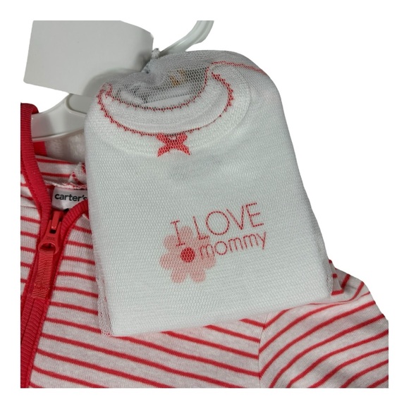 NWT Baby - Carters Girls 3-Piece Set - Orange and White - 12 months - Picture 4 of 6